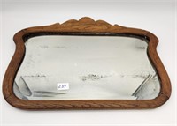 Victorian Oak Beveled & Shaped Wall Mirror