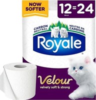 12-Pk Royale Velour Toilet Paper, 142 Bathroom