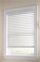 White Cordless Faux Wood Blinds for Windows with