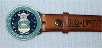 Air Force leather belt hand tooled jetfighters