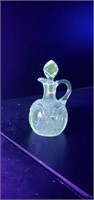 Vintage UV 365 NM Clear Crystal Oil Cruet with