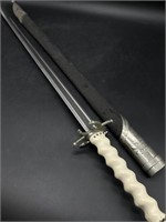 Vintage Twisted White Pillar Handle Display Sword