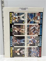 1986 Opeechee baseball card uncut panel