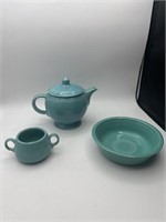 3-Fiesta Ware Pieces (1-Tea Kettle, Cup & Bowl)