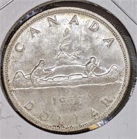 1957 Canadian Silver $1 Dollar Coin