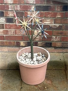Metal artwork flower -27 inches tall