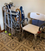 Wheel Chair, Walker, cane & Shower Seat