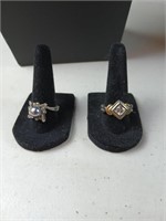 2 - 925 Silver rings one size 8/1 size 9