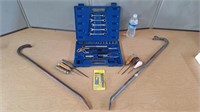 ICE PICKS,PRY BARS, PUNCHES & TOOLS W/CASE