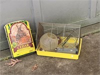 Gerbil Cage with a Bag of Cedar Chips
