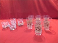 Coca-Cola Glasses 1 4pc Set & 1 7pc Set in Lot