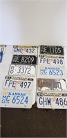 Lot of 10 Vintage Kansas License plates