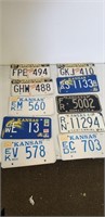 Lot of 10 Vintage Kansas License plates
