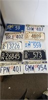 Lot of 10 Vintage Kansas License plates