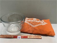 CLEAR GLASS MIXING BOWL AND APRON