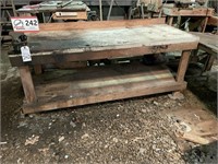 30" x 76.5" Wooden Work Bench & 4" Swivel w/