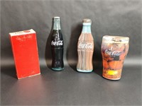 Coca Cola Tins, Pencils, Bottle Wall Decor