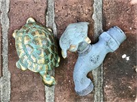 Solid Brass Water Faucet and Turtle Handles