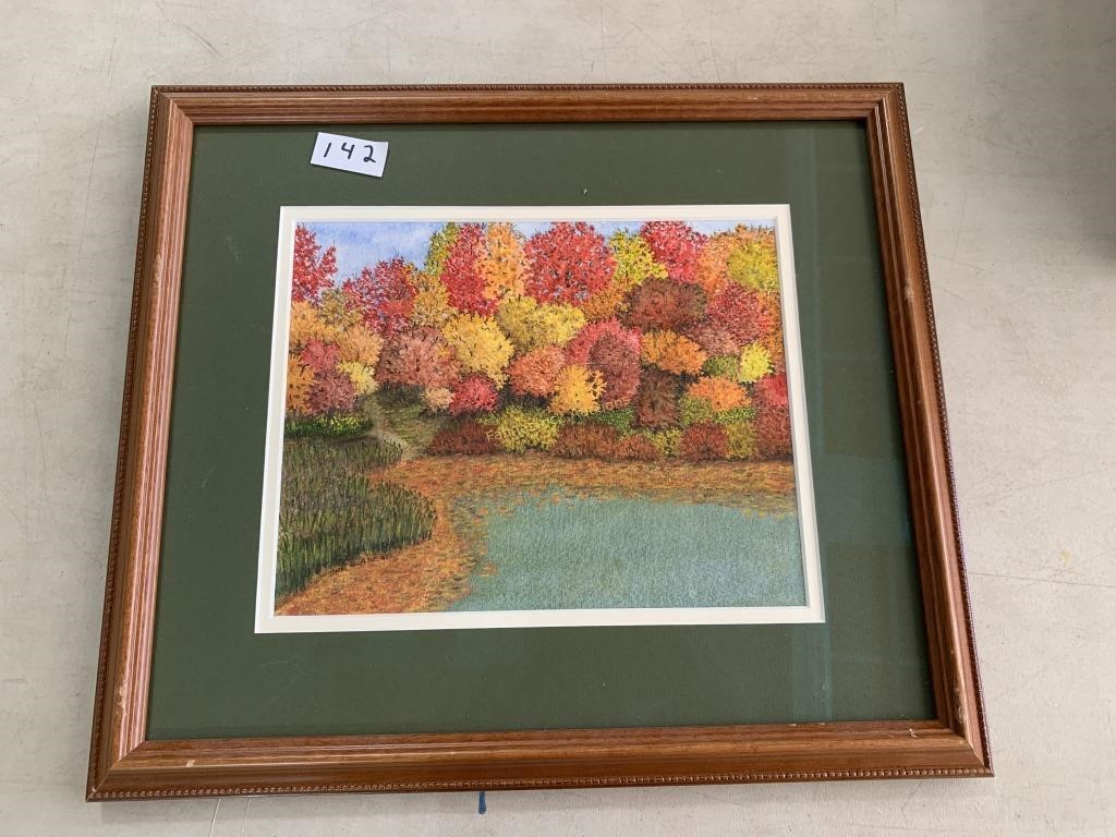 Thom Glace Original Watercolor Painting Fall Trees