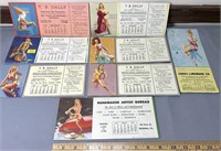 1940's Adv. 'Bathing Girlie' Calendar Cards See
