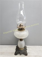 Oil Lamp frosted glass / metal base