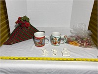 Christmas cups and decorations