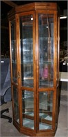 LIGHTED DISPLAY CABINET W/ GLASS SHELVES