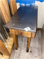 wooden Table with stainless steel top work station