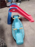 TWO CHILDREN'S PLASTIC TOYS, SLIDE