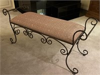 Wrought Iron Bench End of Bed Bench Upholstered