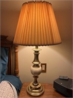 Heavy Brass & Ceramic Table Lamp Vintage