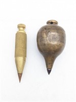 Set Of 2 Brass Plumbs Bobs