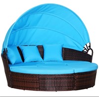 $600 Outsunny outdoor 4 PCs round  futon couch