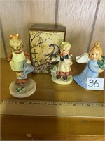 Hummel figurines( one missing thumb) and a music