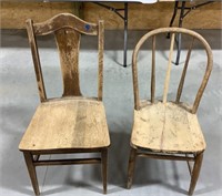 2 wooden chairs