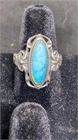 Sterling turquoise ring stamped STER size 8