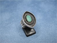 Vtg Sterling Silver Tested Turquoise Ring