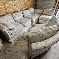 4 Piece Eggshell Floral Sectional Furniture