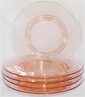 5 Cambridge Pink Glass Plates