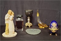 Misc. lot: perfume (1 made in Spain),  wood figure