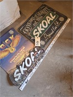 1 Metal Sign and 1 Plastic Signage Advertising