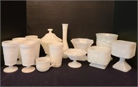 Variety 14pc. Milk Glass Collection