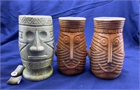 3 Vintage Westwood Japan Ceramic Tiki Mugs