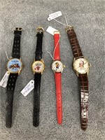 4 Advertising Watches - Mickey, Ford, Agnew, Bulls