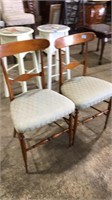 2 WOOD & UPHOLSTERED SEAT DINING CHAIRS