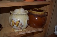 Two Jars (Incl. Lidded Butterfly)