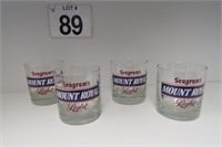 New Set Of 4 Seagram's Mount Royal Whiskey Glasses