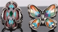 STERLING SILVER MOSAIC STONE LADIES RINGS