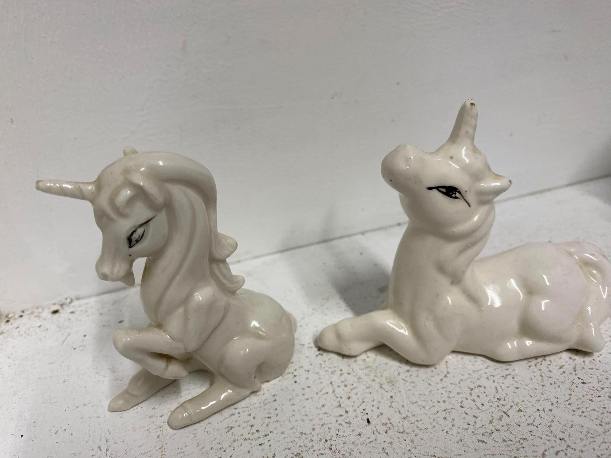 Lefton Ceramic Unicorn Figurine Set of 2 K