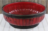 Large Red Wooden Basket